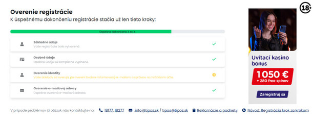 TIPOS registrácia – krok 10