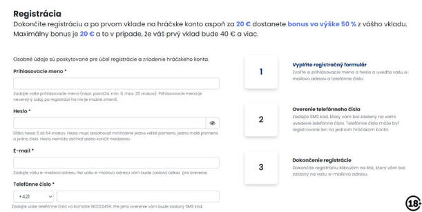 TIPOS registrácia – krok 1