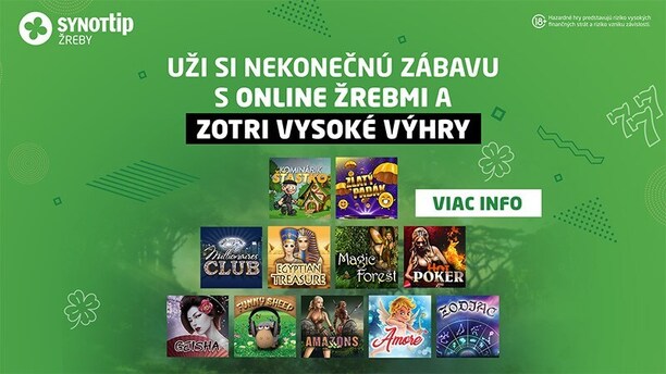 Kliknite a stierajte Synottip žreby online