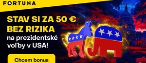 Stavte si na americké voľby s Fortuna bonusom 50 € bez rizika